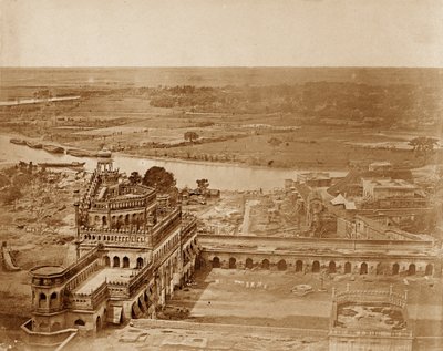 Panorama van MachiBoran, Lucknow door Felice Beato